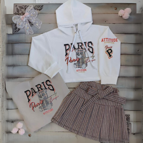 Conjunto Falda , camisa y suéter Paris