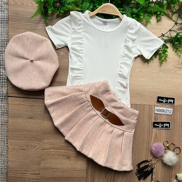 Conjunto Boina Rosa Flada-Blusa